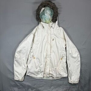 Columbia‎ Omni Tech Titanium Women's White Hooded Faux Fur Trim Winter Jacket M
